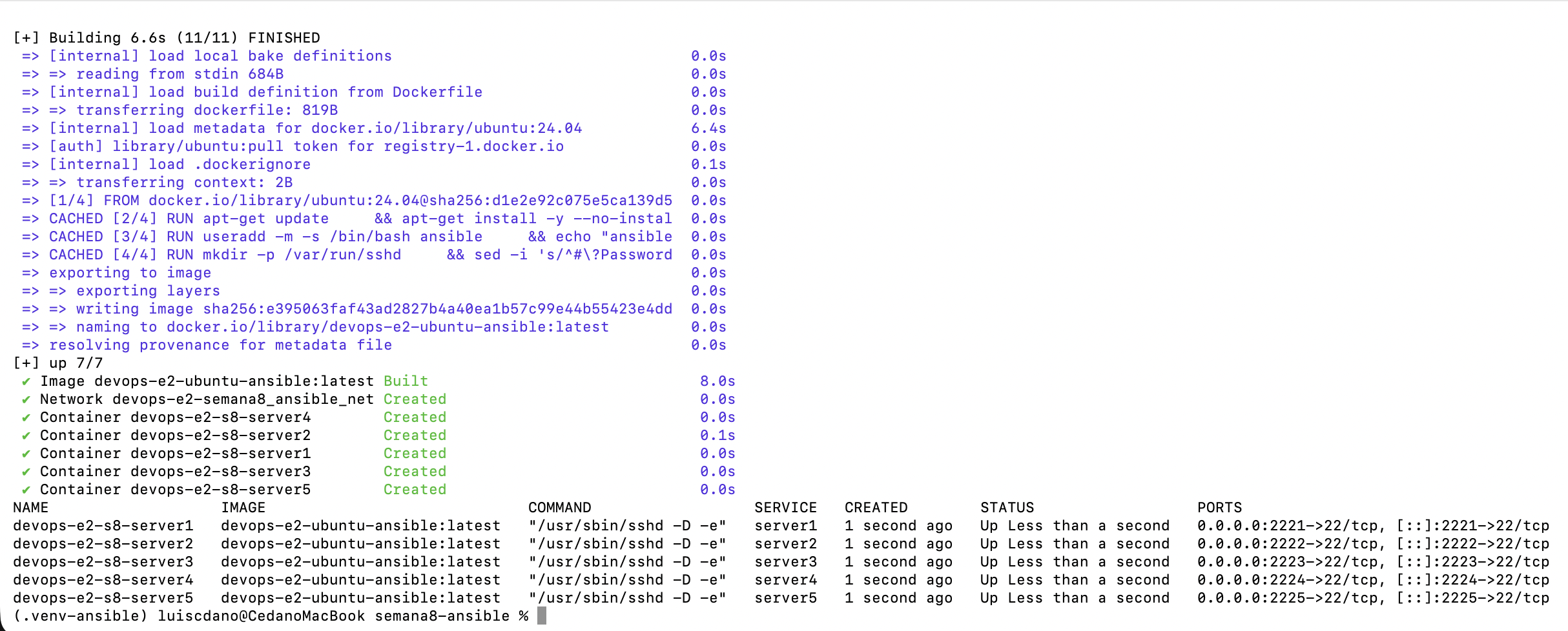 S8-01 docker compose up y ps